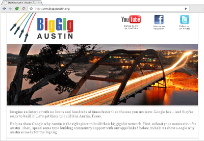 screenshot: BigGigAustin.org home page